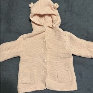 Adorable Pink Knit Baby Hoodie